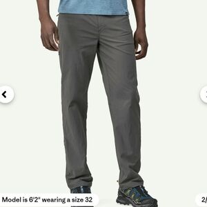 Patagonia Men's Quandary Pants. Grey. 30" Inseam. Size 34. Nylon / Elastane.